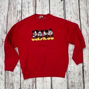 Mickey Mouse Vintage Cartoon Disney World Stitched Crewneck 1990s Sweatshirt